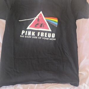 Gildan Black Tee with Pink Freud Graphic